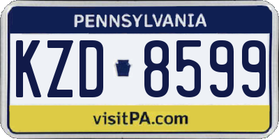 PA license plate KZD8599