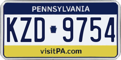 PA license plate KZD9754