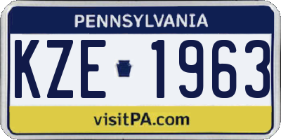PA license plate KZE1963
