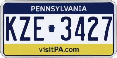 PA license plate KZE3427