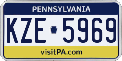 PA license plate KZE5969