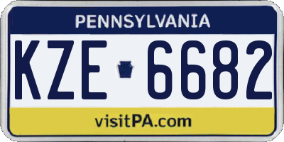 PA license plate KZE6682