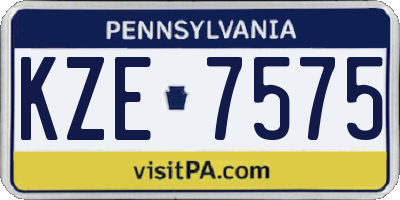 PA license plate KZE7575