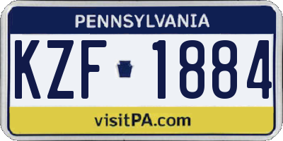 PA license plate KZF1884