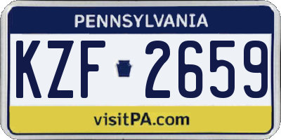 PA license plate KZF2659