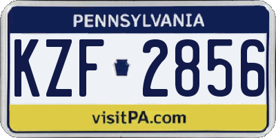 PA license plate KZF2856