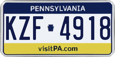 PA license plate KZF4918