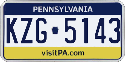 PA license plate KZG5143