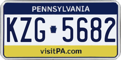 PA license plate KZG5682