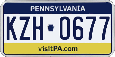 PA license plate KZH0677