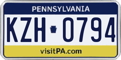 PA license plate KZH0794