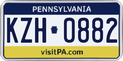 PA license plate KZH0882