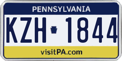 PA license plate KZH1844