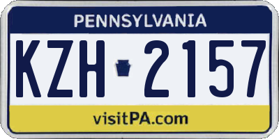 PA license plate KZH2157