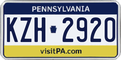 PA license plate KZH2920