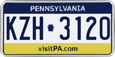 PA license plate KZH3120