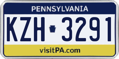 PA license plate KZH3291