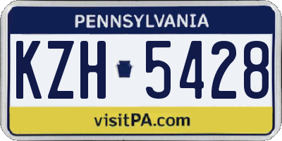 PA license plate KZH5428