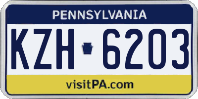 PA license plate KZH6203