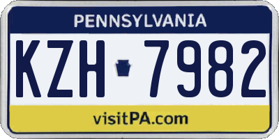 PA license plate KZH7982