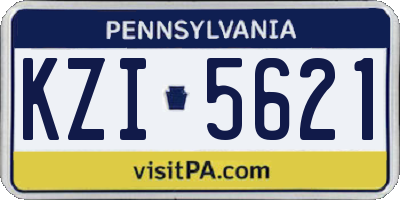 PA license plate KZI5621