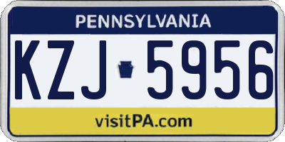 PA license plate KZJ5956