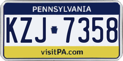 PA license plate KZJ7358