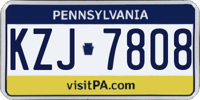PA license plate KZJ7808