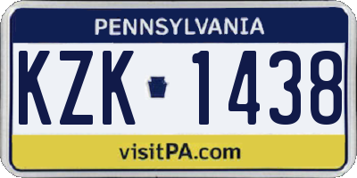 PA license plate KZK1438