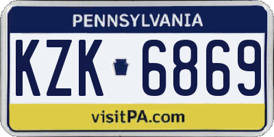 PA license plate KZK6869