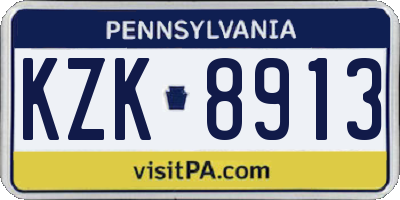 PA license plate KZK8913