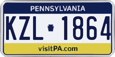 PA license plate KZL1864
