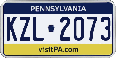 PA license plate KZL2073