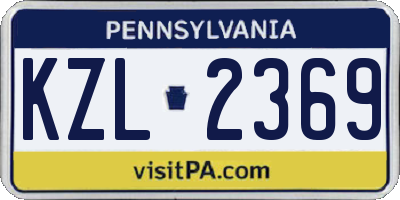 PA license plate KZL2369