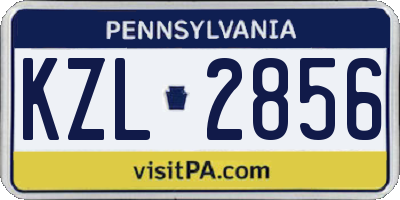 PA license plate KZL2856