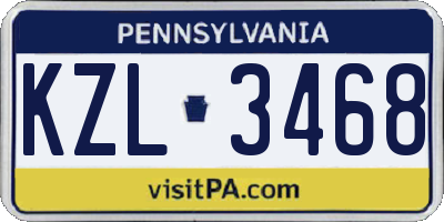 PA license plate KZL3468