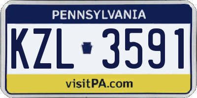 PA license plate KZL3591