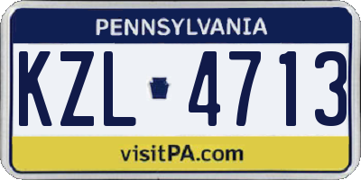 PA license plate KZL4713