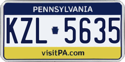 PA license plate KZL5635