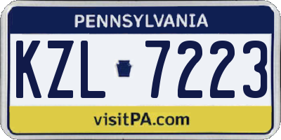PA license plate KZL7223