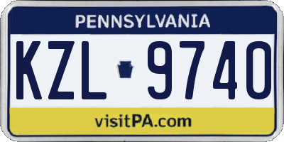 PA license plate KZL9740