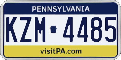 PA license plate KZM4485