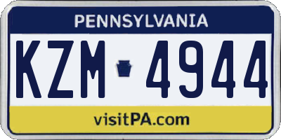 PA license plate KZM4944