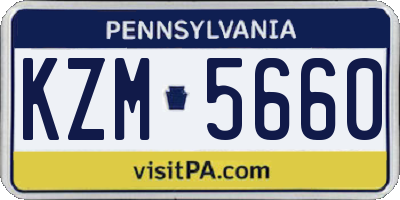 PA license plate KZM5660
