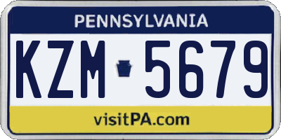 PA license plate KZM5679