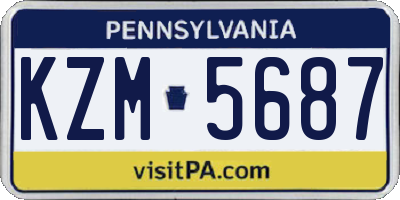 PA license plate KZM5687