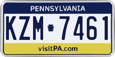 PA license plate KZM7461