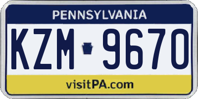 PA license plate KZM9670