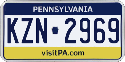 PA license plate KZN2969