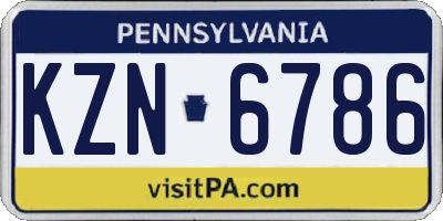 PA license plate KZN6786
